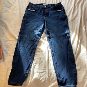 Warp + Weft skinny stretch jeans. Size 16. Dark blue wash.